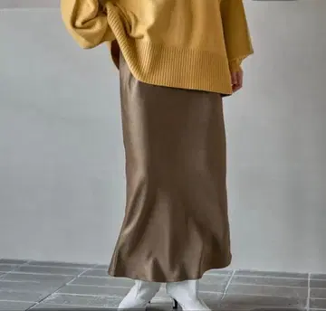 렙심 스트레치 새틴 스커트 브라운 56 프리 사이즈