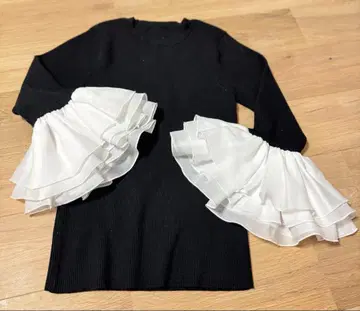 마이 스트라다 소매 볼륨 프릴 티셔츠 샘플 한정품