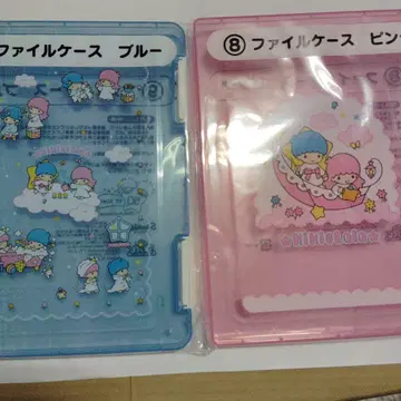 산리오 복권 키키&라라 파일 케이스 블루와 핑크