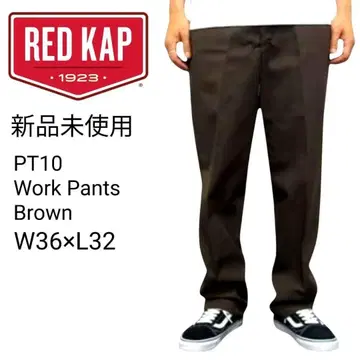 미사용 새상품 레드캡 PT10 워크 팬츠 브라운 W36 x L32