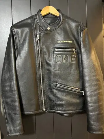 chevignon 쉐비뇽 블랙 가죽 세미 더블 라이더 자켓