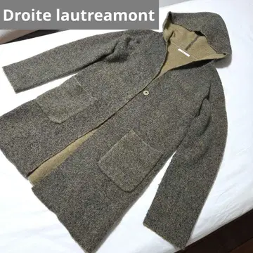 드로트 로트레아몽 니트 코트 블랙 x 베이지 계열 사이즈 2