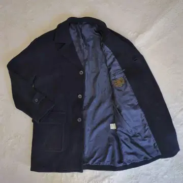 빈티지 클럽 체스터 코트 울 라무 메리노 캐시미어 네이비 남성용