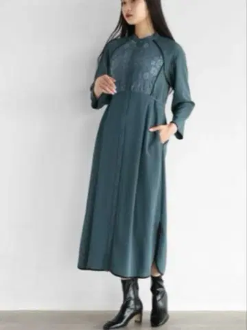 새상품 RADIATE DRESS 프론트 버튼 롱 원피스 드레스