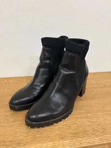 ZARA 사이드 고어 트랙 밑창 삭스 부츠 통굽 38