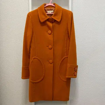 오렌지 울 피코트 버튼 포함