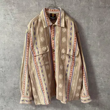 FREAKS 네이티브 무늬 셔츠 긴팔 인디언 멕시칸 M 사이즈