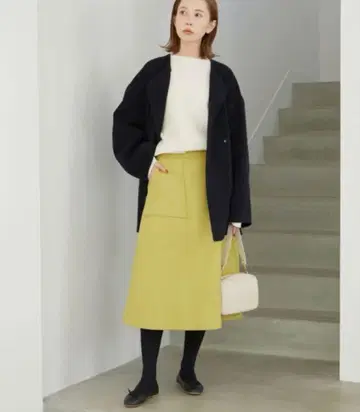 슬로브 이에나 소프트 멜톤 플레어 스커트