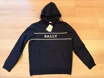 [택 포함 새상품] BALLY 발리 빅 로고 후드티 후디 블랙