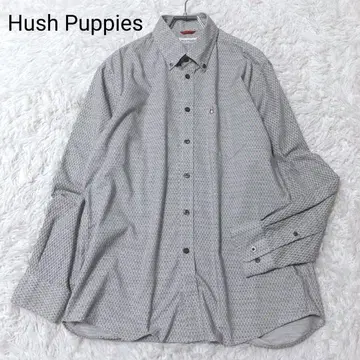 허시파피 셔츠 그레이 L 긴팔 올 패턴 오피스 캐주얼 포켓