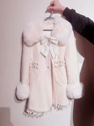 LizLisa 비쥬 리본 미니 A라인 코트