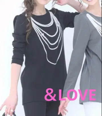 새상품급 &LOVE 까멜리아 펄 목걸이의 트롱프뢰유 튜닉 L L