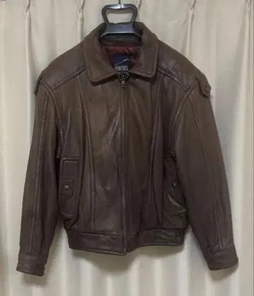 90s 가죽 자켓 쇼트 플라이트 후카미 코우타 브라운