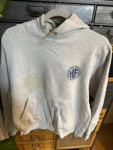 Huf 그레이 로고 후드티