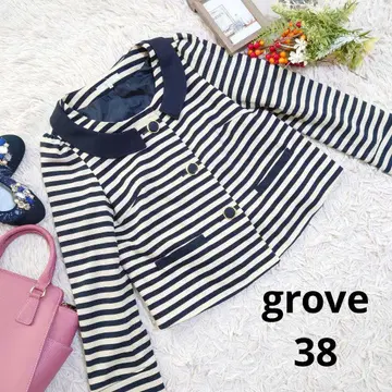 grove 자켓/겉옷 ( M ) 네이비/아이보리/보더