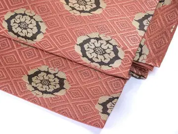 직조 나고야 오비 (마름모에 화문) 순수 실크