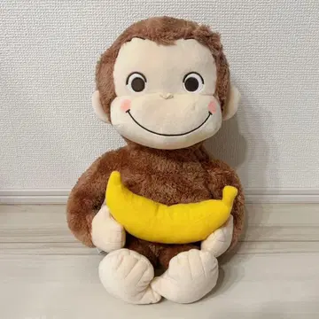 호기심 많은 조지 빨간 볼 L 봉제 인형 바나나