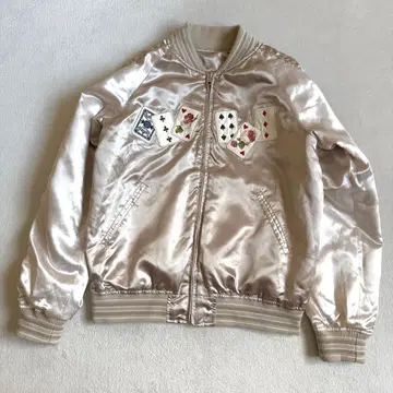 PINK HOUSE 스카잔 새틴 리버서블 자수 플라워 카드놀이