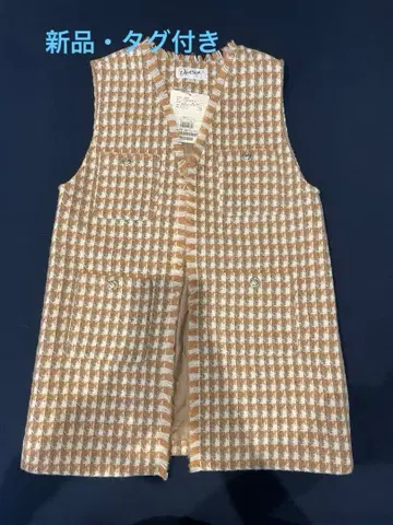 [택 포함 새상품] Dessin 체크 트위드 베스트 슬리브리스 베스트