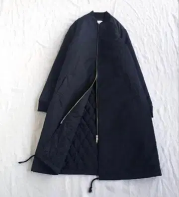 Gauze 고밀도 타프타 롱 블루종 코트 블랙