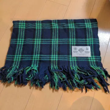 올드맨즈 테일러 체크 무늬 스톨 네이비 그린 거의 미사용품