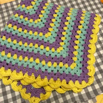 핸드메이드 그래니 뜨기 담요