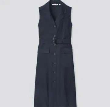 새상품급 UNIQLO JW ANDERSON 벨트 라펠 원피스 네이비