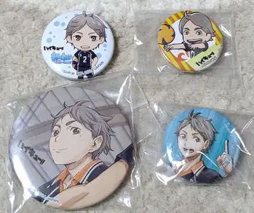 하이큐 캔뱃지 세트 스가와라 코시 제일복권 애니메이트 카페 큥캐러