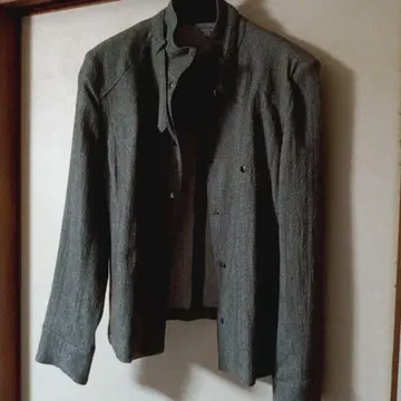 그레이 린넨 혼방 테일러드 자켓