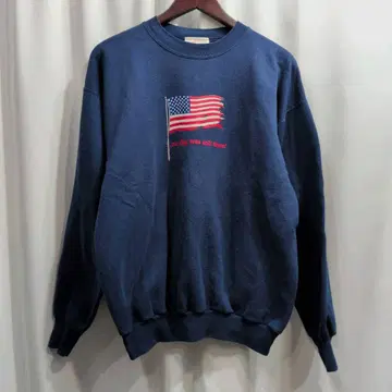 USA제 Vintage 성조기 프린트 스웨트 셔츠 M