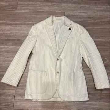 LARDINI 화이트 코듀로이 테일러드 자켓