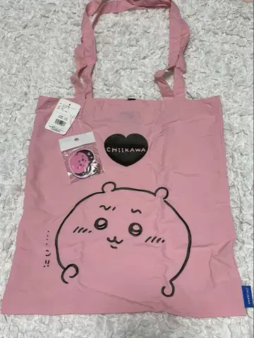 [택 포함] 치이카와 자수 토트백 핑크 자수 키링 포함