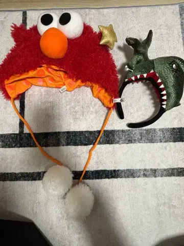 USJ 엘모 캡 공룡 머리띠 모자 유니버셜