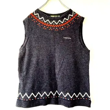 Switch Motion 노르딕 무늬 니트 베스트 네이비 계열 M 사이즈