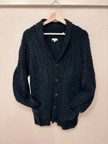 스티븐 앨런 블랙 케이블 니트 가디건