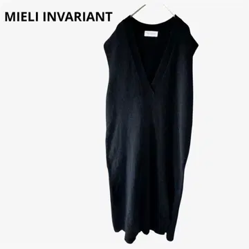미엘리에 인바리안트 니트 베스트 원피스 딥 V넥 롱 (F) 블랙