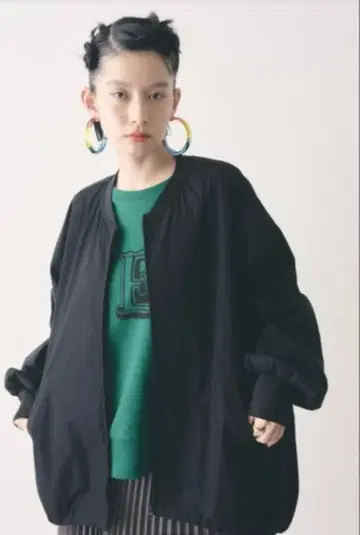 manana suerte 오버 사이즈 ZIP 블루종 블랙