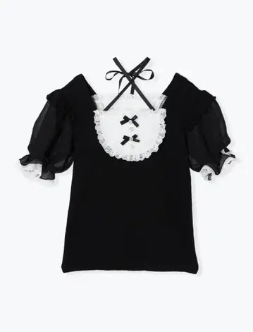 [ NOEMIE ] 아가씨 백 레이스업 초커 넥 티셔츠 블랙