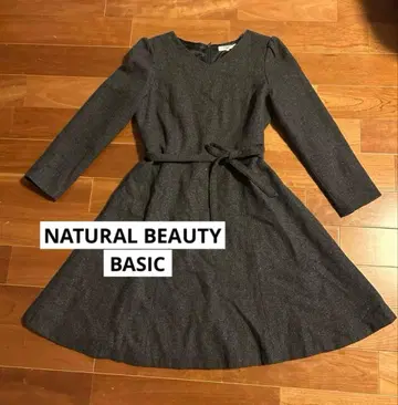 NATURAL BEAUTY BASIC 라메 믹스 A 라인 원피스