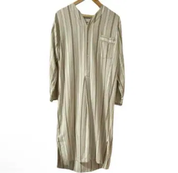 스위스산 그랑 파샤 셔츠 플란넬 베이지 스트라이프 유로 구제 의류