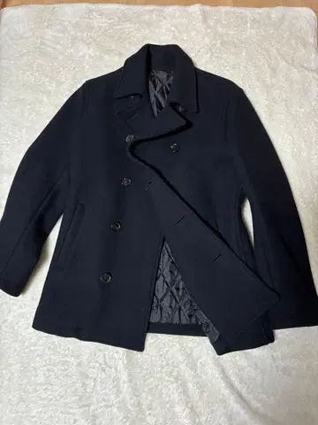 새상품급 ships 다크 네이비 울 피 코트 제트 블루 두꺼운