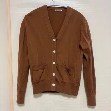 [ AURALEE ] 가디건 캐시미어 혼방 브라운