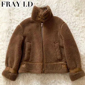 컨디션 최상 FRAY I.D 현행 보아 자켓 코트 아우터 벨트 브라운