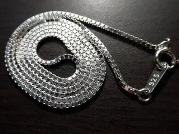 새상품 실버 925 베네치안 체인 목걸이 각인 약 1.2mm 45cm
