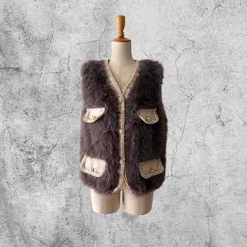 인조 모피 베스트 페어리 그런지 코케트 archive y2k