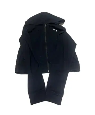 Puma 블랙 긴팔 집업 후드티 저지