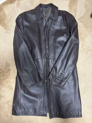 꼼사데모드멘 천연 가죽 롱 코트 다크 브라운 M 사이즈