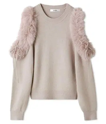 에코 퍼 슬리브 니트 풀오버 SNIDEL 핑크