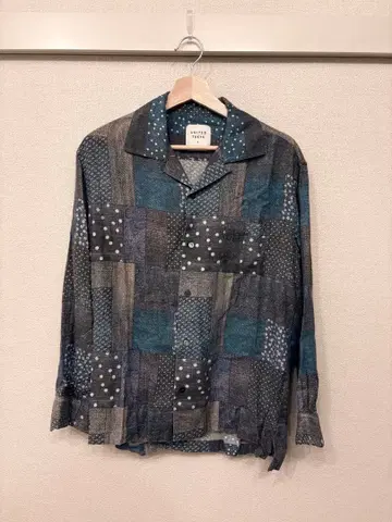 UNITED TOKYO 패치워크 오픈 카라 셔츠