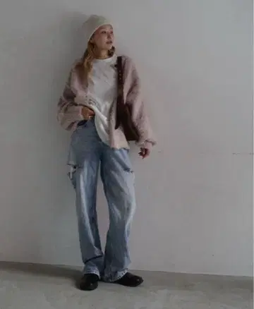 미사용 새상품 시마무라 hideka 2way 가디건 베이지 LL